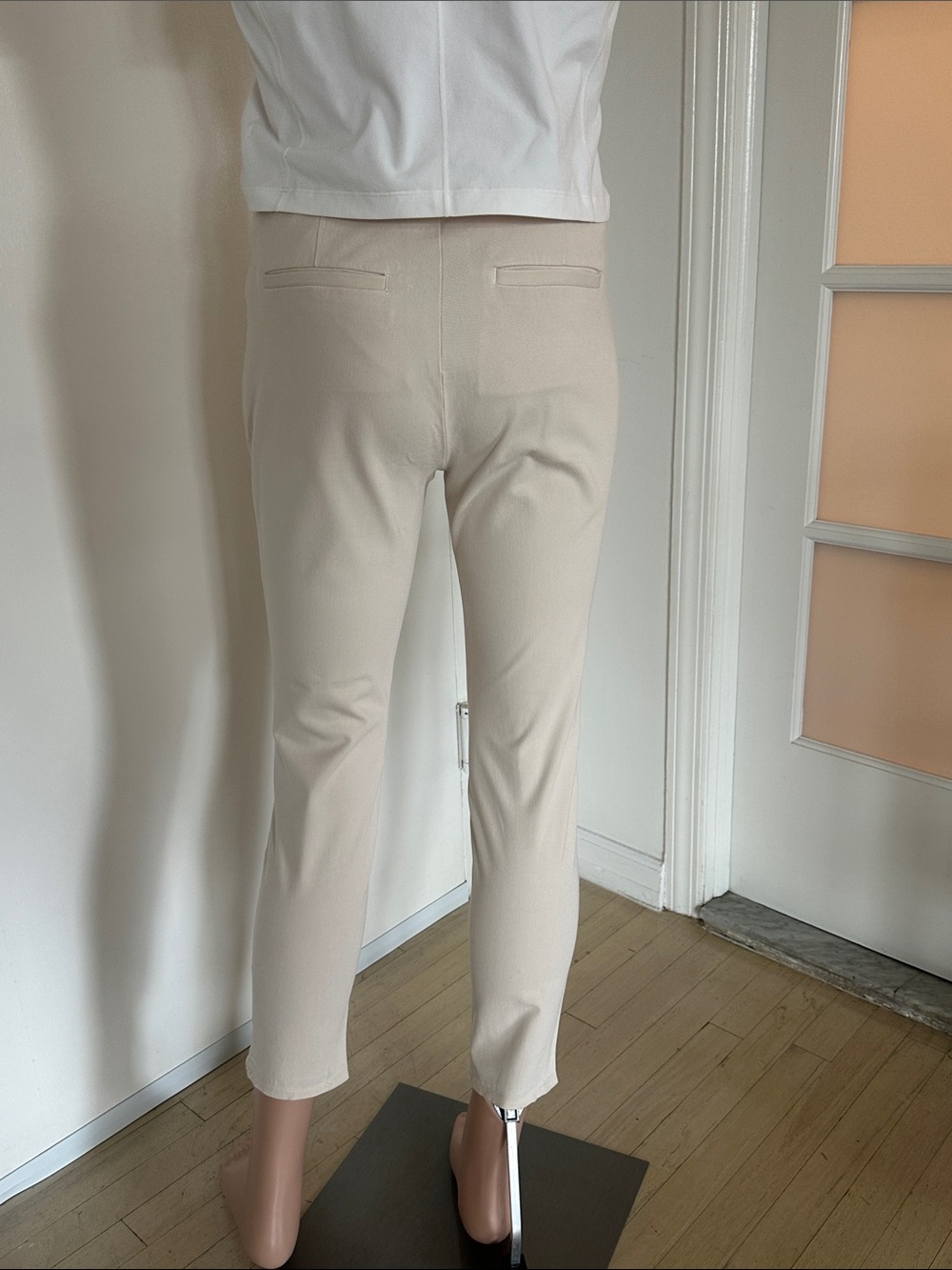 ECRU Beige Slim Stretch Dress Pants for Women OR men - Classic Tailored Fit.